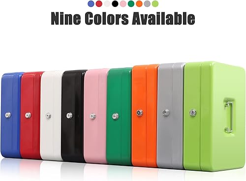 Miniatura 5 de KYODOLED Caja de dinero con cerradura con cerradura, caja de dinero con bandeja para efectivo, caja fuerte con cerradura con ahorro de dinero,