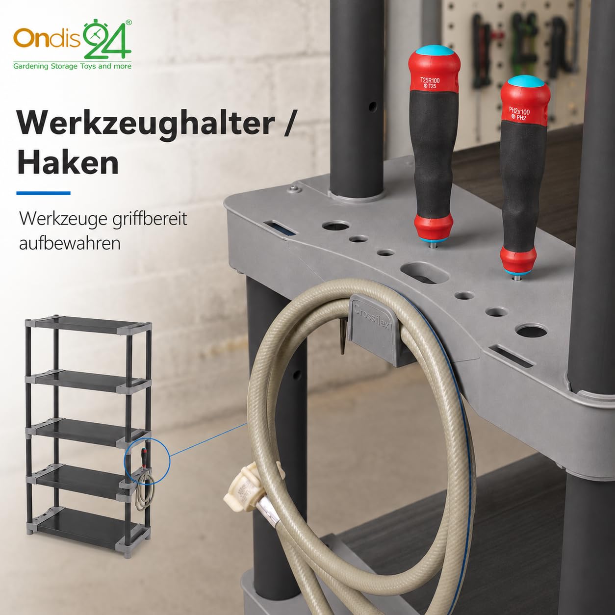 Ondis24 Schwerlastregal Kunststoffregal Qualipro(90) | Lagerregal, Kellerregal 600Kg Belastbar, 120Kg je Boden