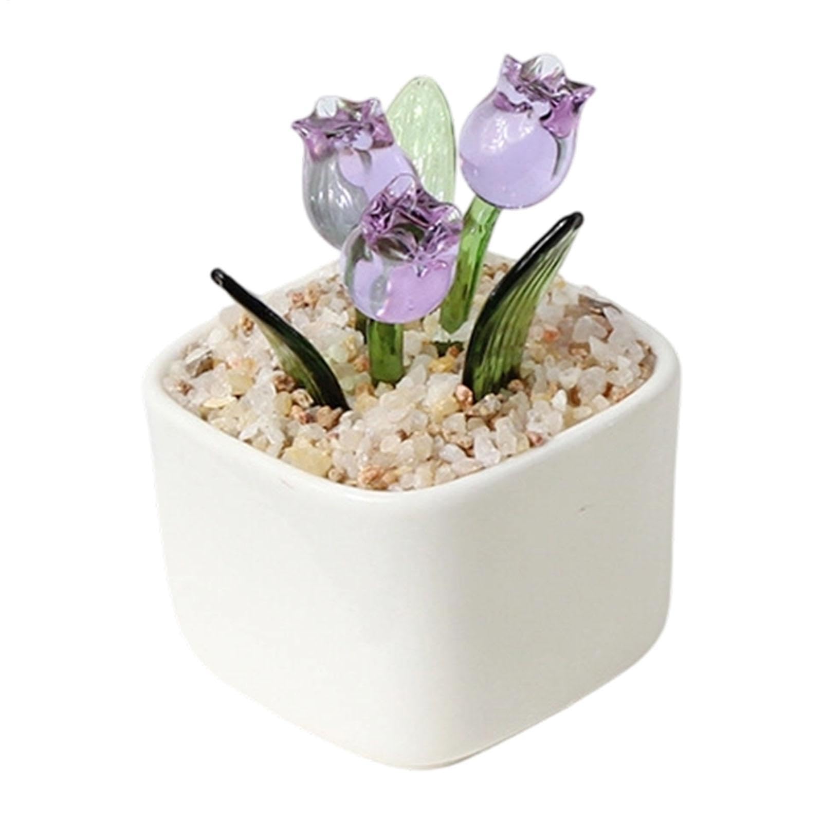 Fleurs artificielles en verre simulé : la décoration sans entretien pour table et bureau