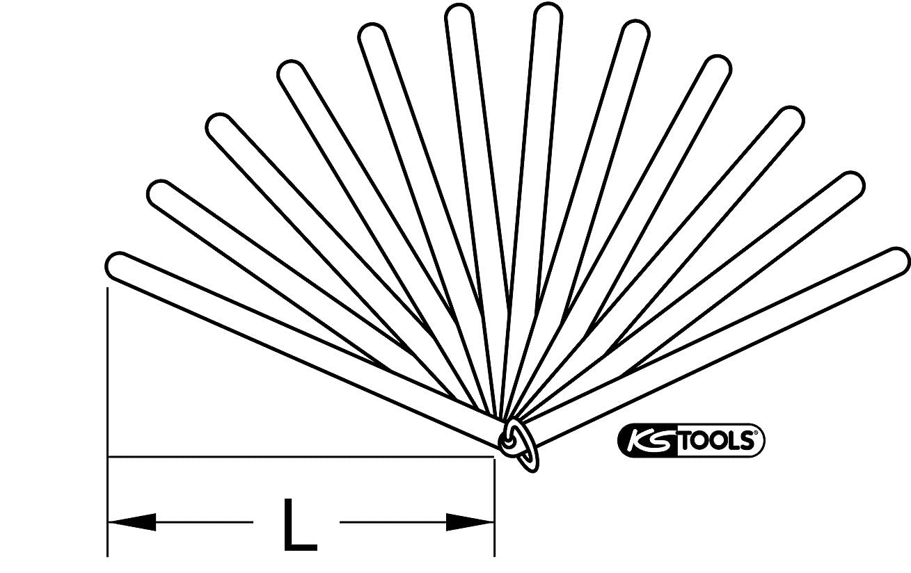 KS Tools 300.0618 Spessimetro, 13 Lame, 0.05-1 mm