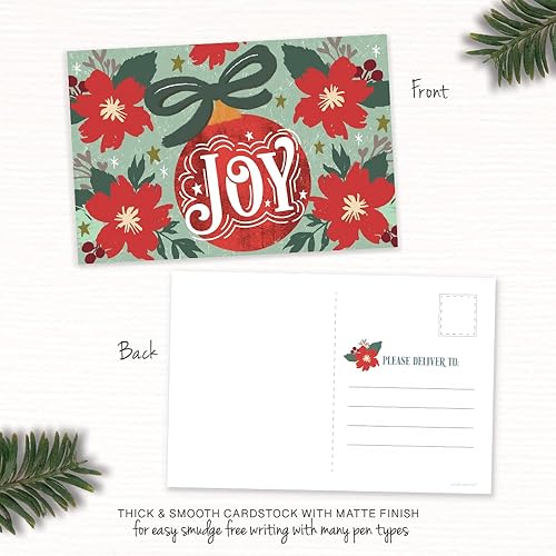 Miniatura 3 de m&h invites Postales navideñas de estilo vintage, felicitaciones navideñas  Tarjetas postales de alegría  50 unidades