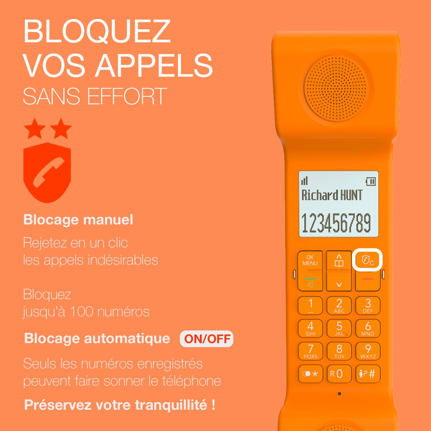 ALCATEL Epure Iconic Téléphone Fixe sans Fil DECT Design Vintage Grand Écran Graphique Mains Libres Blocage des Appels
