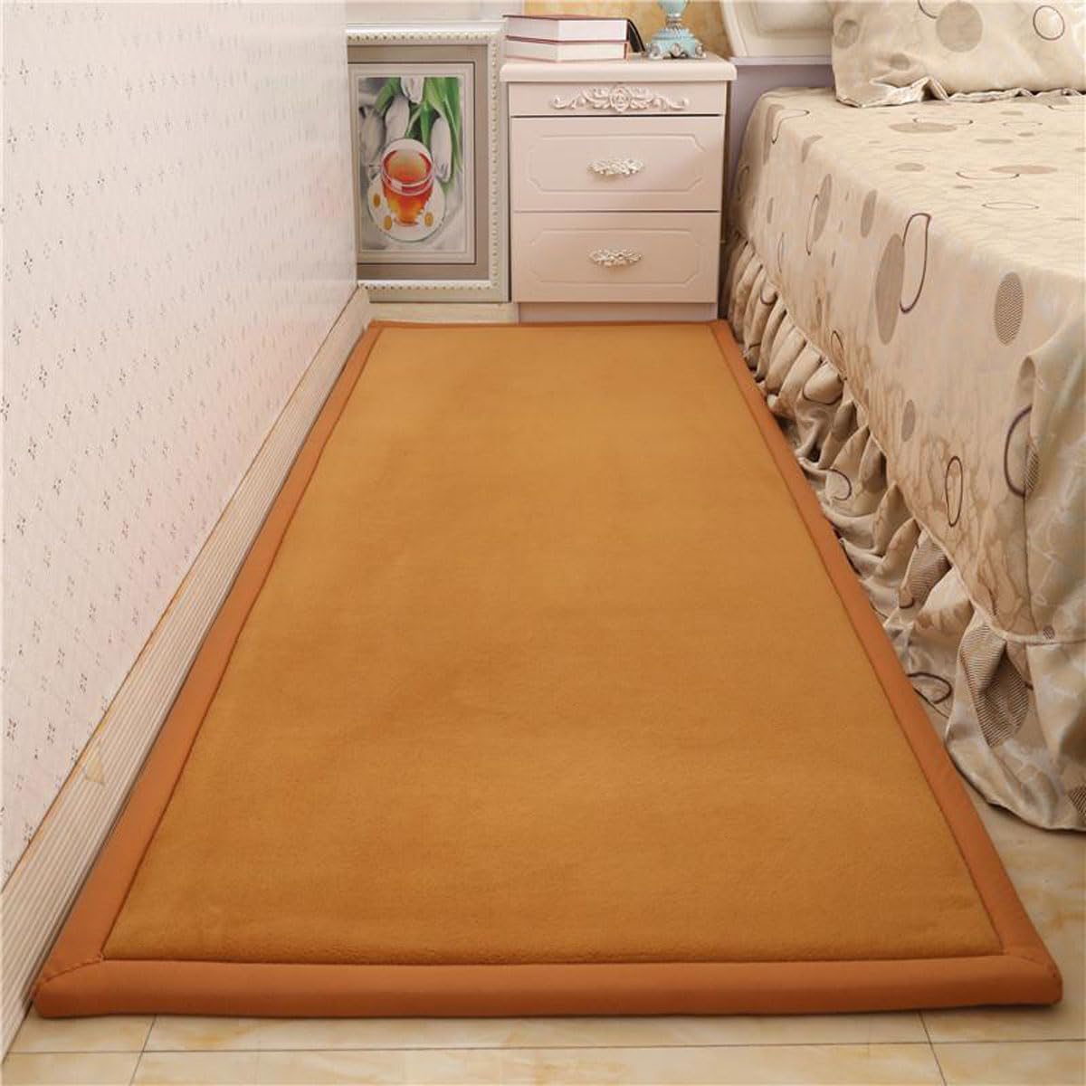 Dmkjdzsw Play Crawling mat for Nursery Baby, Extra Soft Activity Floor Mat for kids Playroom Bedroom-Khaki-80 * 120cm