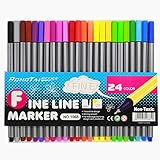 Plinrise JYHA-01 Sketch Drawing Pen,fineliner Pen,fine Point Marker Pen,0.4mm,pack of 24 Assorted Colors