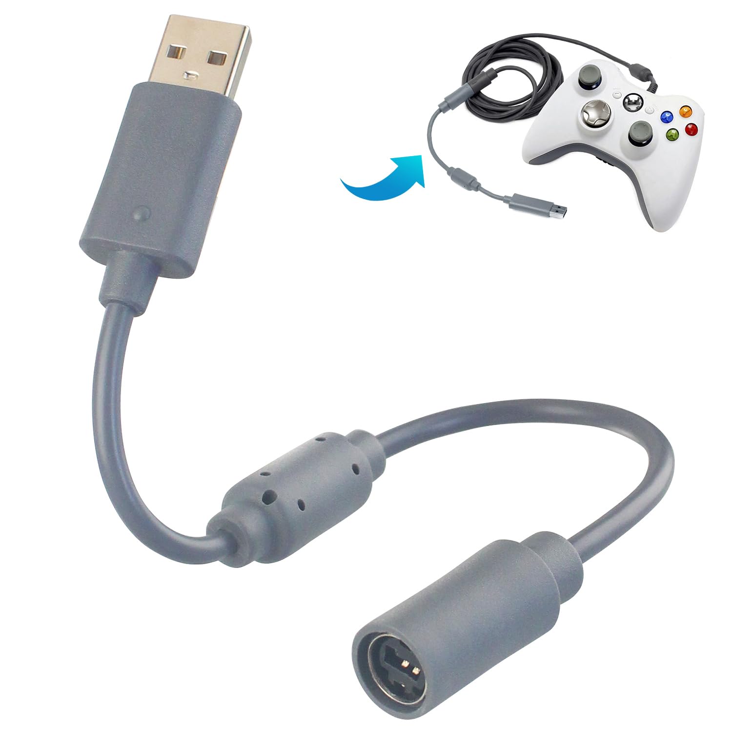 OSTENT USB Breakaway Extension Cable Adapter Compatible for Microsoft Xbox 360 Wired Controller-image-46