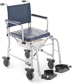Invacare Folding Mobile Shower and Toilet Chair with Toilet