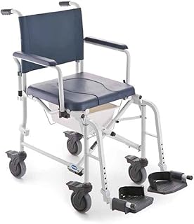 Silla de ducha y WC móvil plegable con inodoro