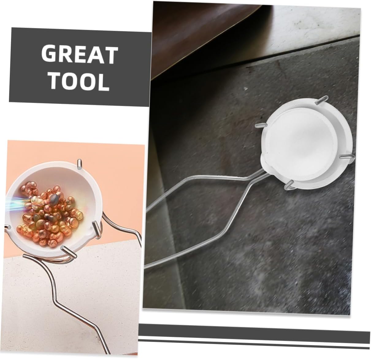 Steel Crucible Tongs Metal Melting Tool for Jewelry Casting