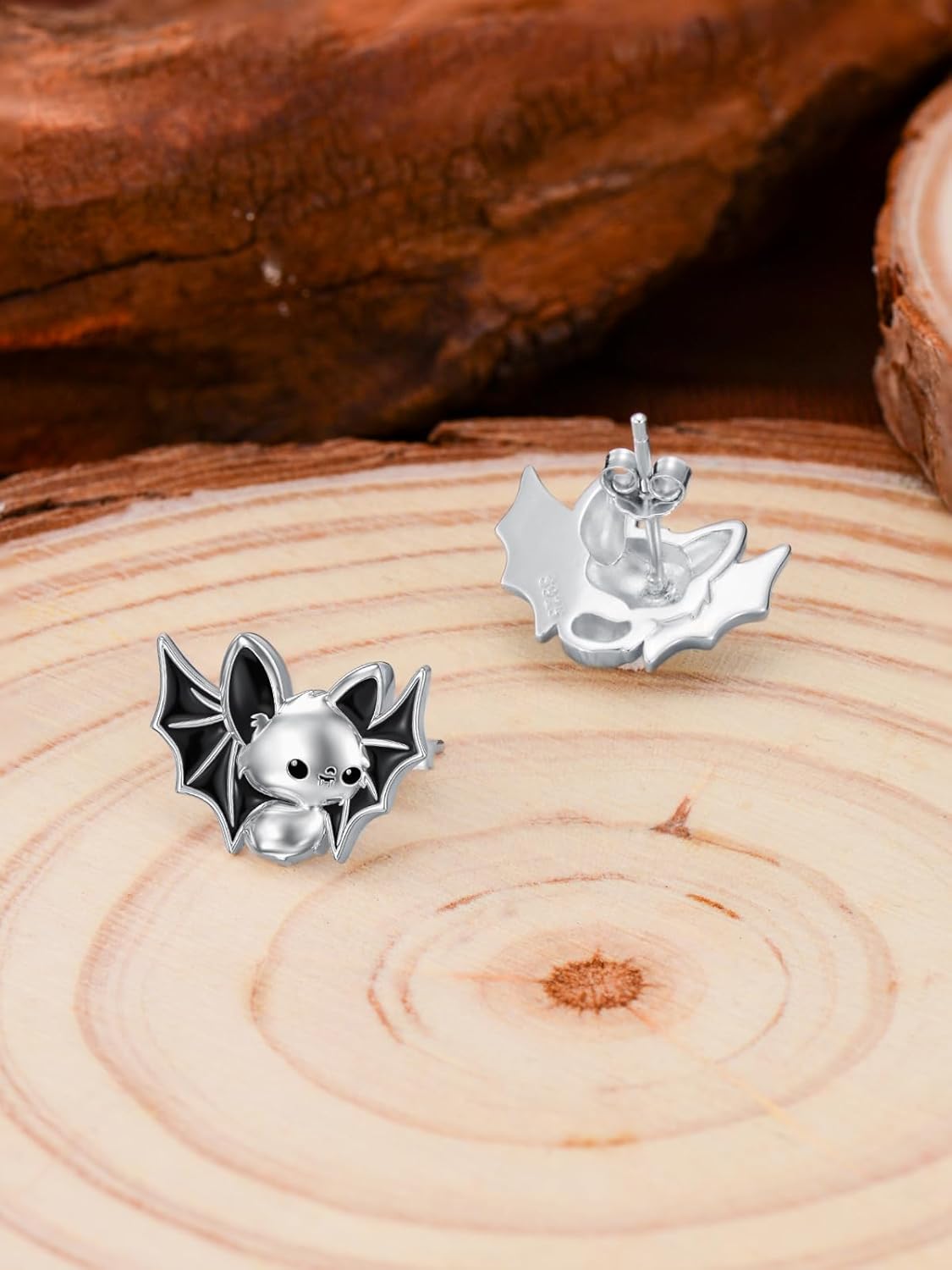 Christmas Day Earrings 925 Sterling Silver Bat/Chicken/Cardinal/Shamrock/Celtic/Cross Studs Festival Earrings Gothic Jewelry Gifts for Women