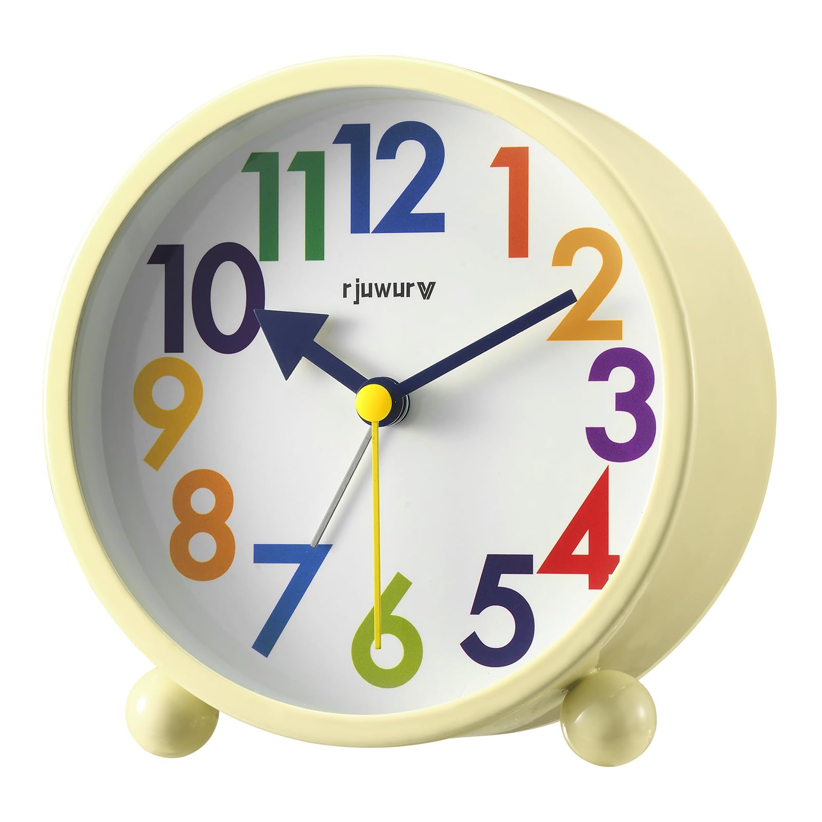 rjuwurv Metal Super Silent Beep Desk Bedroom Clock, Child Interest Alarm Clock (Cheese Yellow)