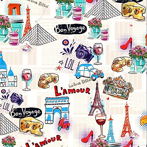 Texco Inc 100% Combed Cotton Printed Fabric by The Yard  Soft & Breathable | Perfect for Quilts, Clothing, Accessories, Blankets, Home Decor, Crafts & DIY, Pink Red Teal 10 Yards