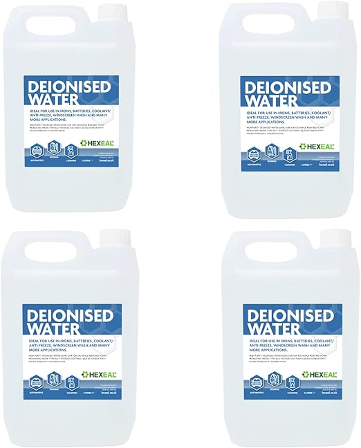 Hexeal Deionised Water 20L 4 x 5L of Deionised Water for Steam Irons