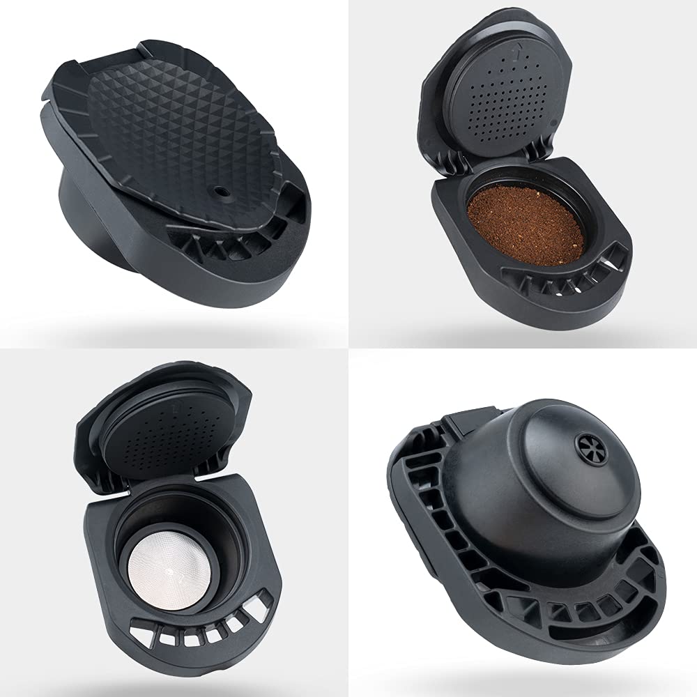 Porta Cialde Riutilizzabili Caffè Dolce Gusto Porta Cialde Caffè Ricaricabili Compatibile per Dolce Gusto Piccolo XS Genis S, con un pressino per il caffè