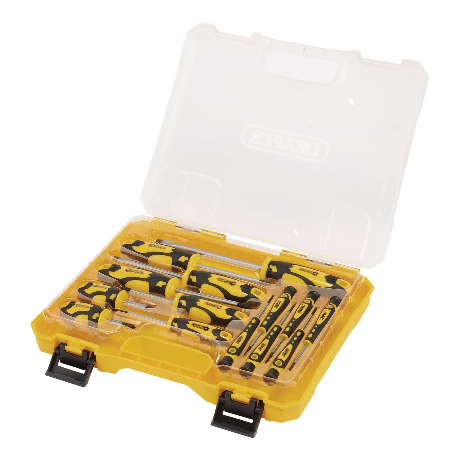 Draper 03988 Screwdriver Set with Case Yellow (14 Piece)
