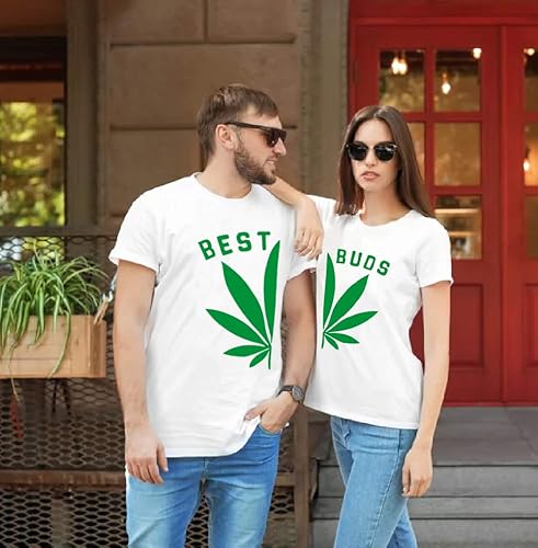Miniatura 3 de Camisetas de los mejores brotes a juego para parejas, camisas para él y para ella, camisas de hojas de marihuana
