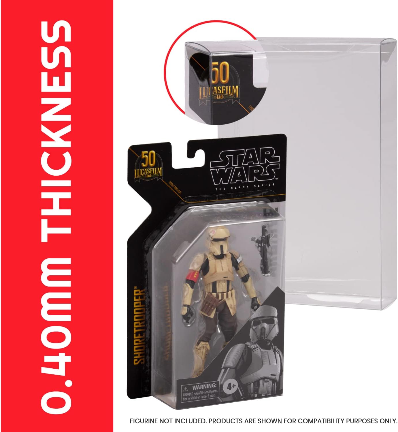 EVORETRO Action Figure Display Case Protector Compatible for Star Wars Black Series 6 Inch Figures Box Archive 50th Carded - 0.40MM Thick PET Clear Case for Starwars Black Series Figures (10 Pack)