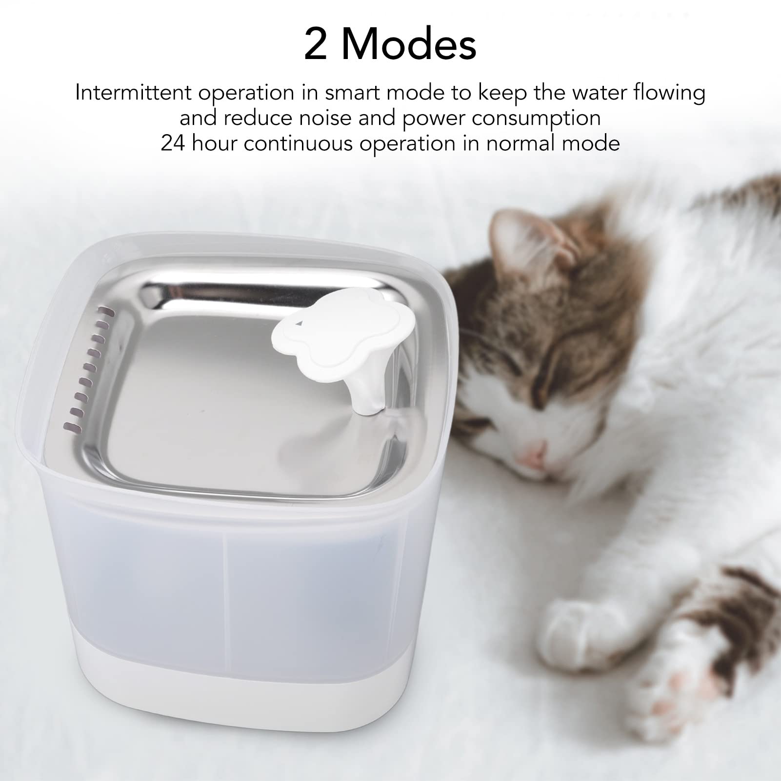 Fuente Para Mascotas De 2,5 L, 2 Modos De Doble Filtración, Dispensador De Agua Automático Para Gatos, Fuente De Agua Automática Para Gatos, Dispensador De Agua Para Perros Con Filtros De Repuesto Par