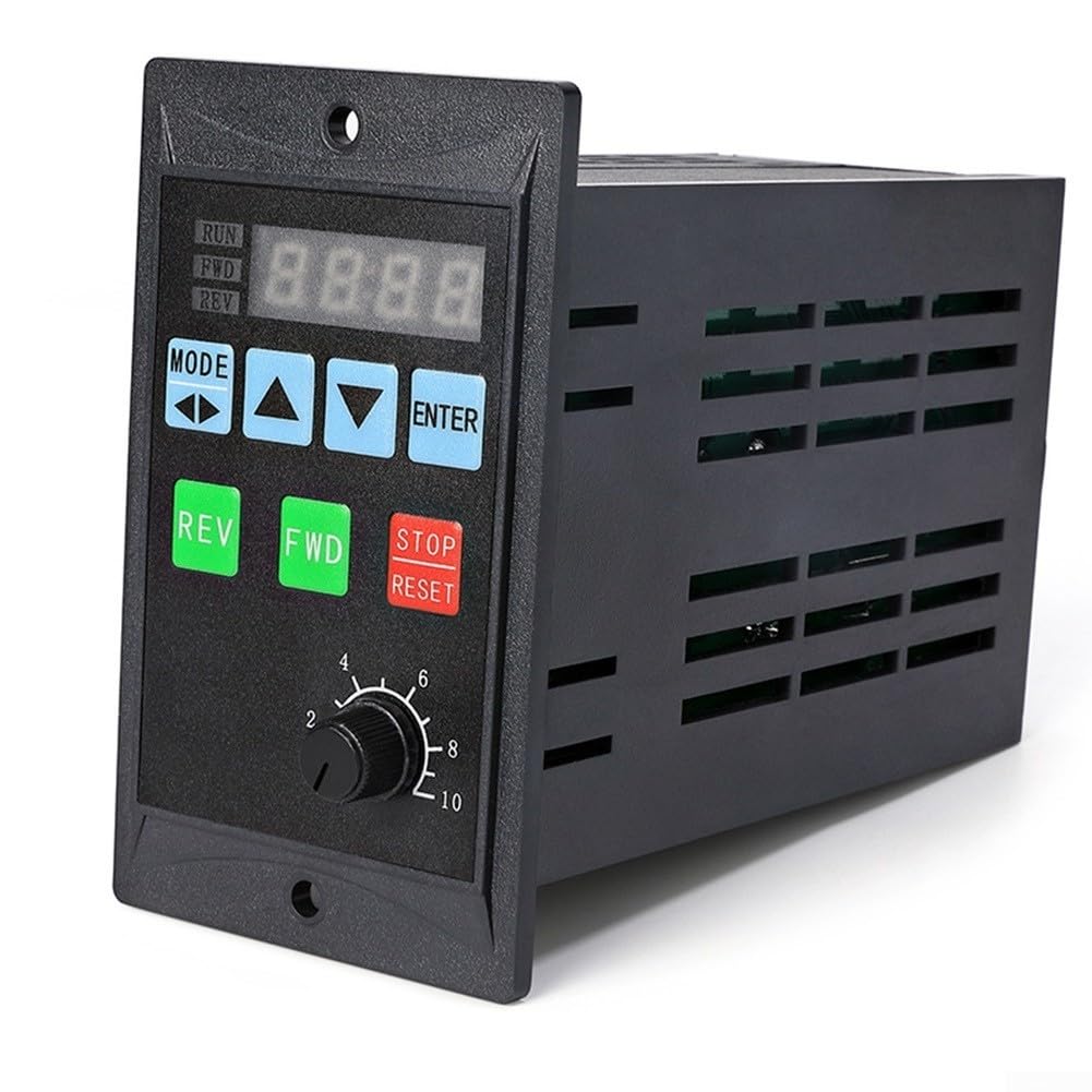 Controlador de frecuencia de motor de 750 W con pantalla LED, entrada monofásica de 220 V y salida trifásica, rotación hacia adelante/atrás para aplicaciones de ventilador y bomba