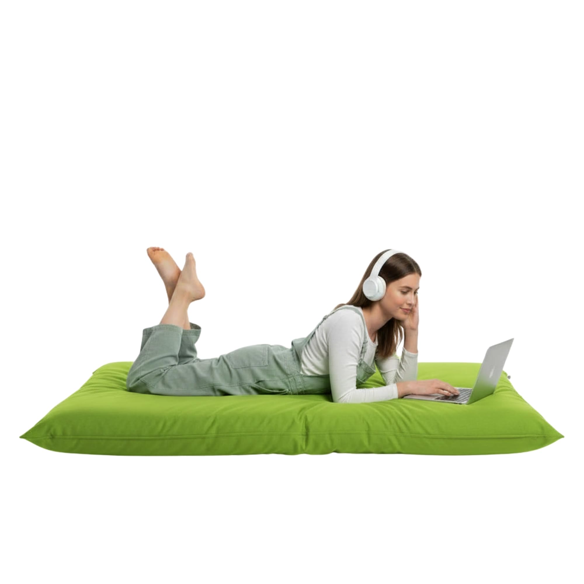 Kosiproducts Beanbag Floor Square Cushions Pillow indoor outdoor garden Water Resistant 100% Polyester [70cmx70cm, Lime Green]