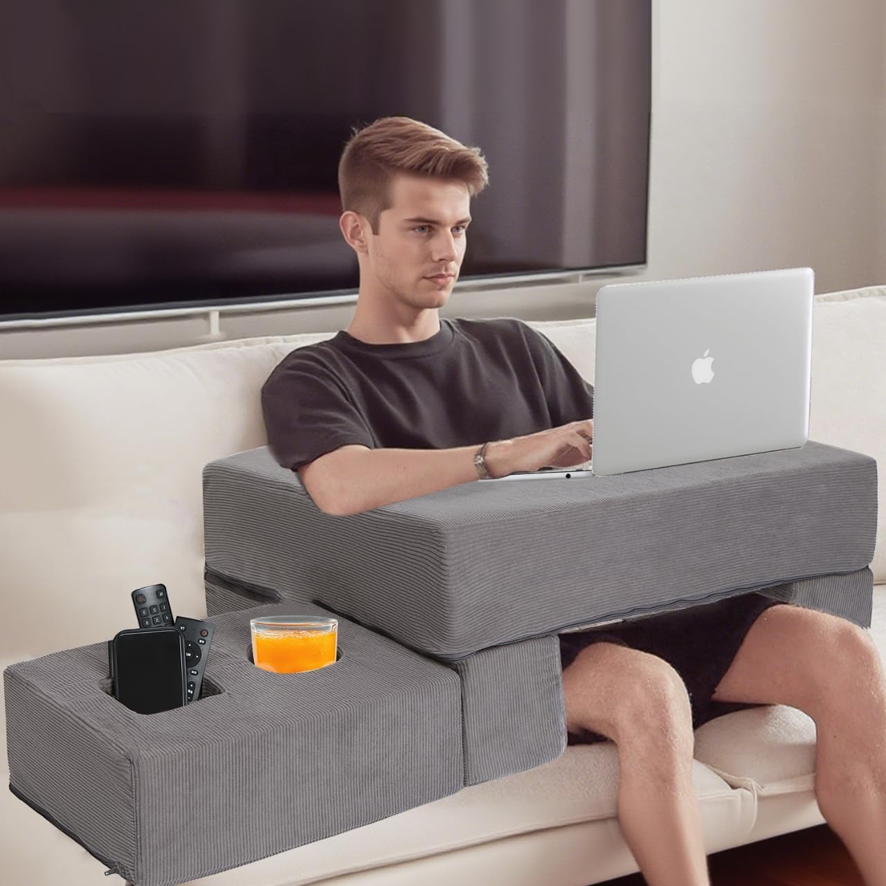 Mooedcoe Reading Pillow for Gaming, Laptop Pillow for Adult, Memory Foam Gaming Pillow for Reading, Working, Playing Steam Deck Switch or Sitting in Bed Floor Sofa