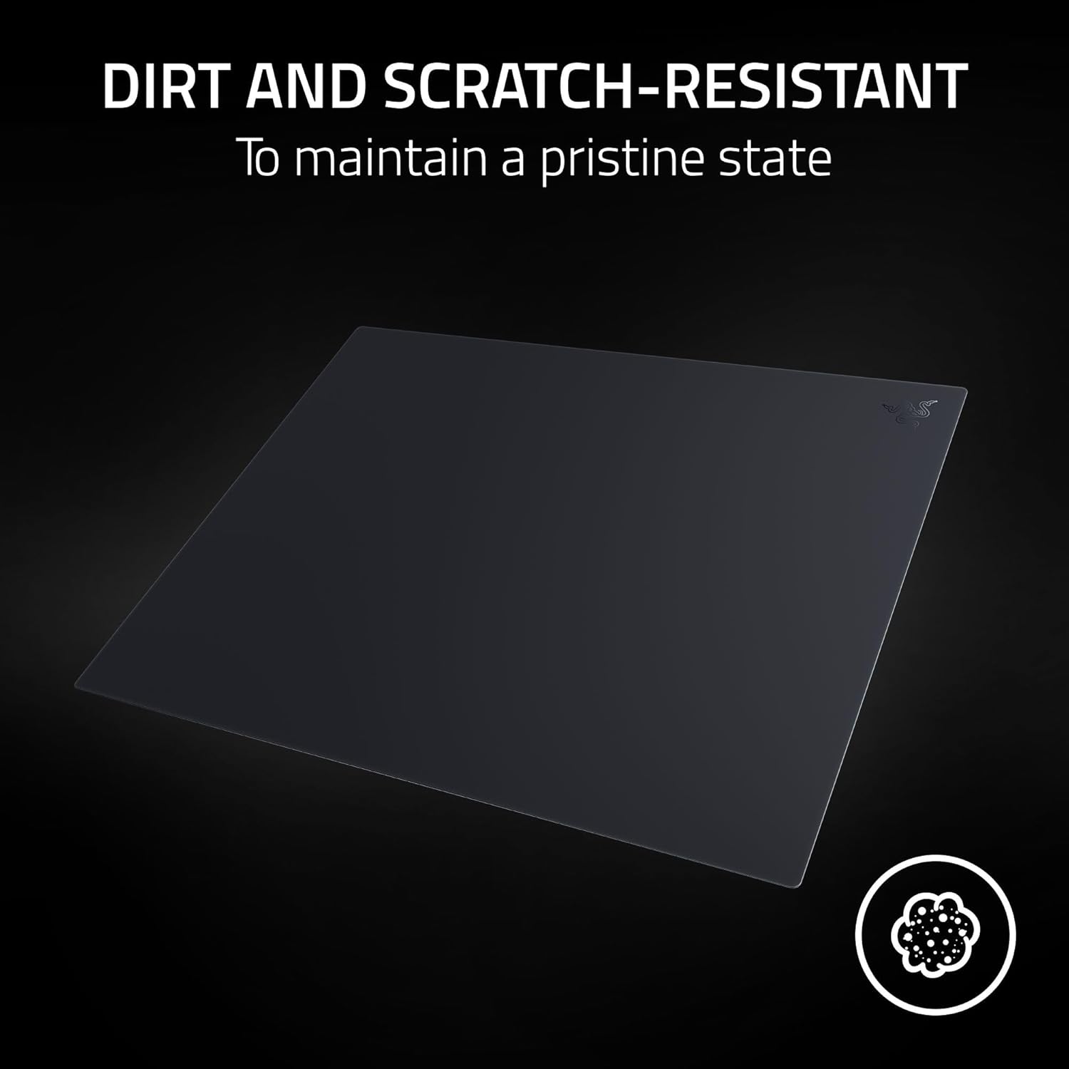 Razer Atlas Pro Tempered Glass Gaming Mouse Mat — Ultra-Thin 1.9mm, Dirt and Scratch Resistant, Ultra‑Smooth Low‑Friction Surface, Optimized for Optical Sensors, Anti-Slip Base — Black