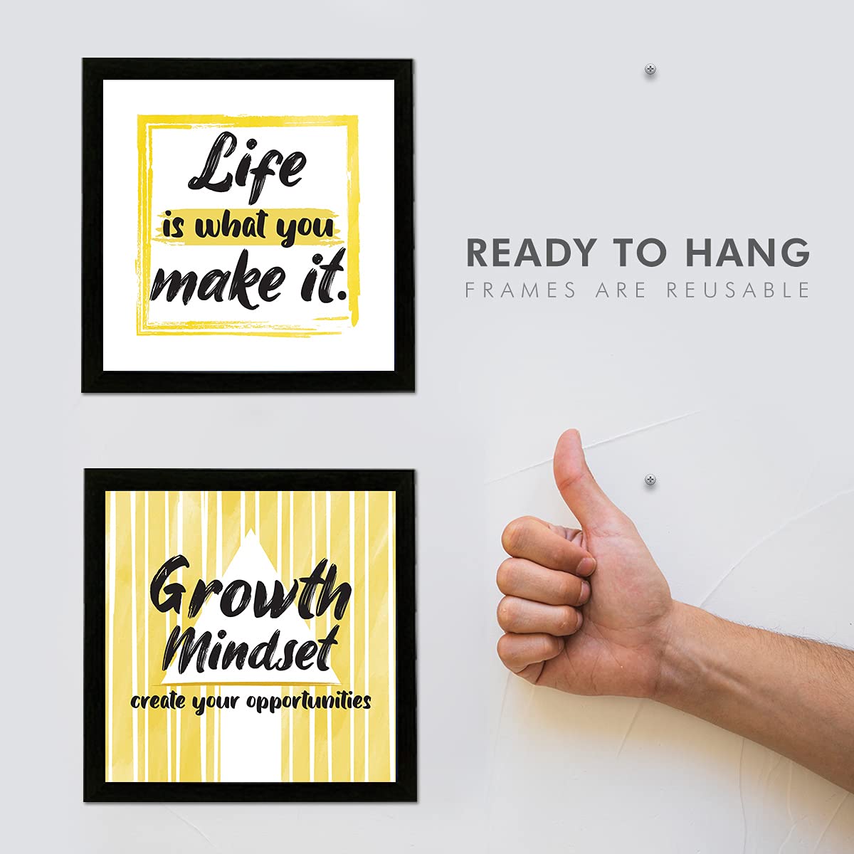 Chaka Chaundh - Suitable Motivational Quotes Frames Framed Posters - Posters with Frame - (9 X 9 Inches) - Engineered wood 2