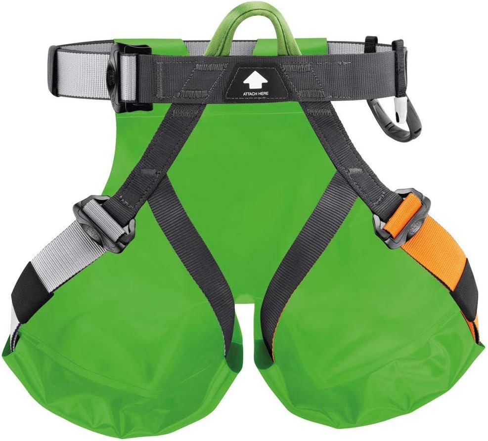 PETZL CANYON CLUB Canyoning Harness with Protective Seat - Green/Black, One Size