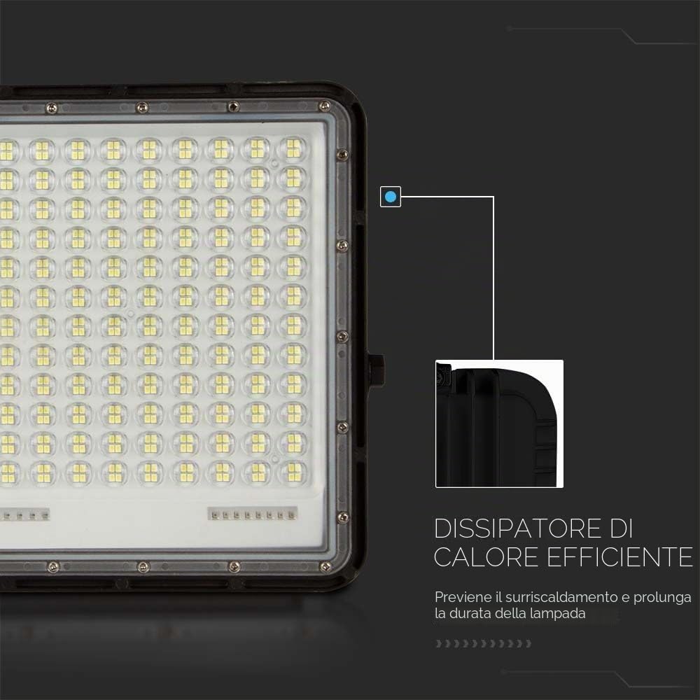 V-TAC Kit pannello solare con proiettore 2600 lumen 4000K 3metri di cavo batteria sostituibile VT-240W - 7830