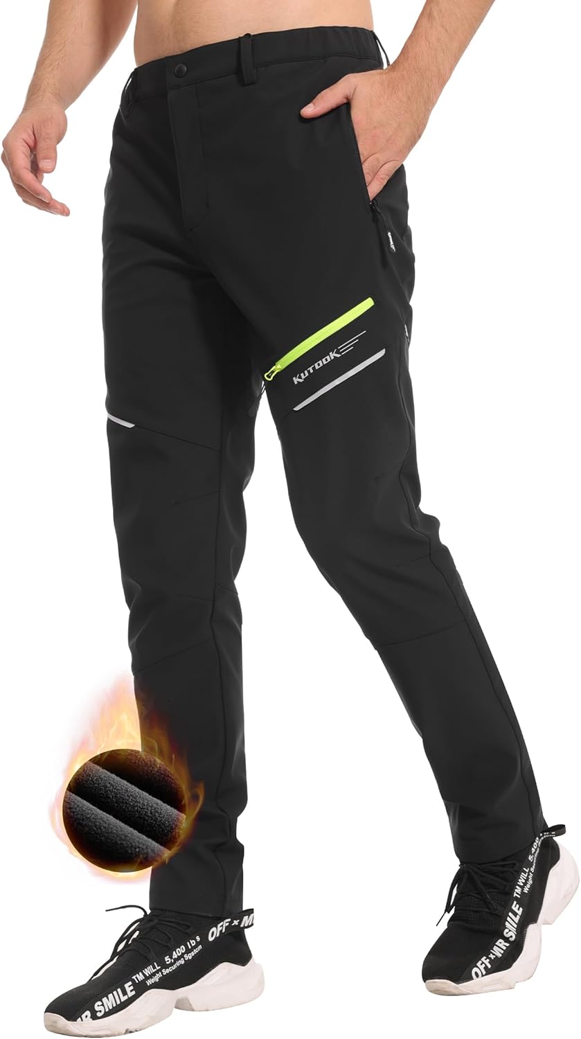 KUTOOK Cycling Bike Pants Summer/Winter Men S-4XL Quick-Dry Breathable Moutain Bike Pants for Outdoor Hiking Running Exercise