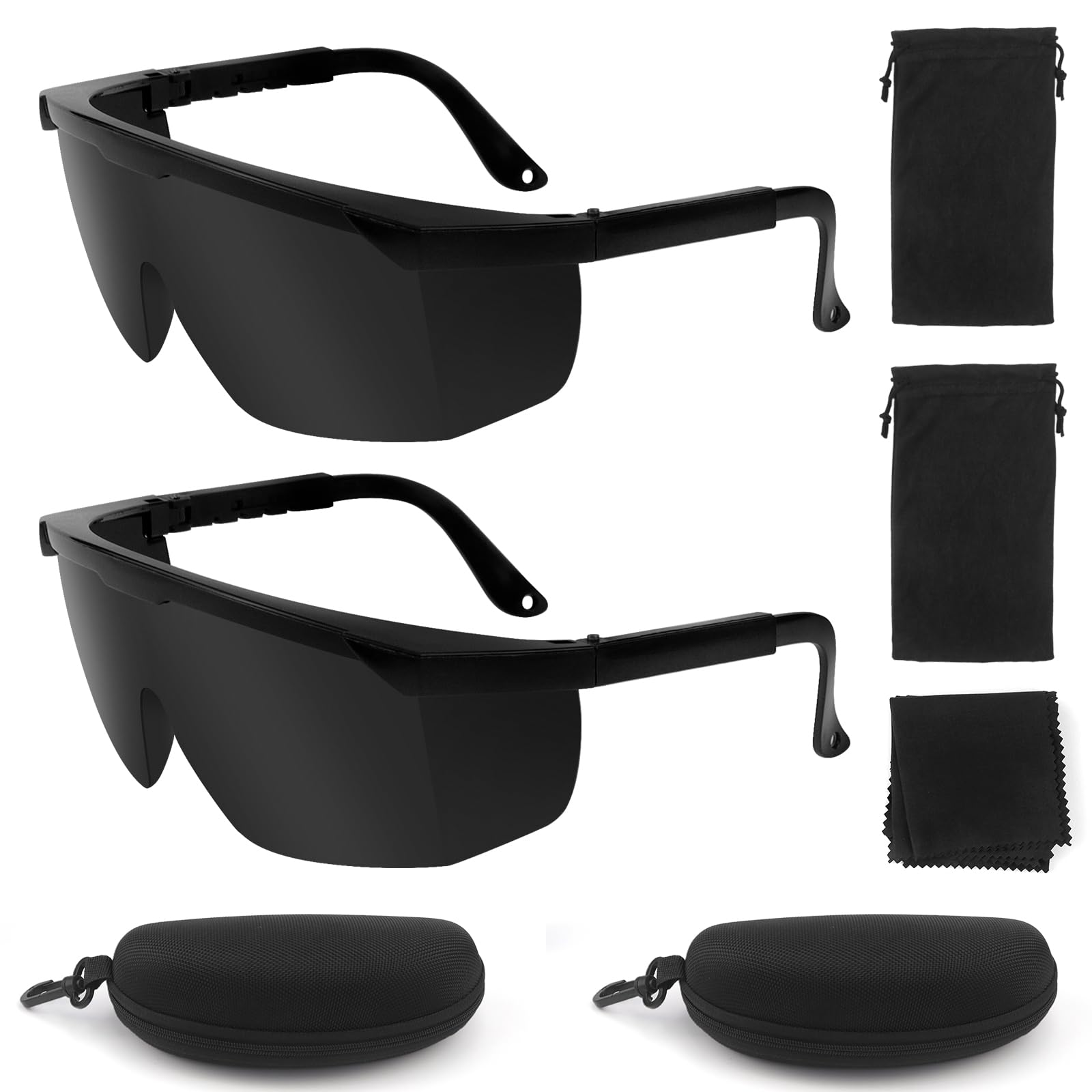 QGGTQG Gafas de protección láser (2 unidades, IPL, 190 nm-2000 nm, protección UV, con estuche y paño de limpieza para belleza, depilación láser)