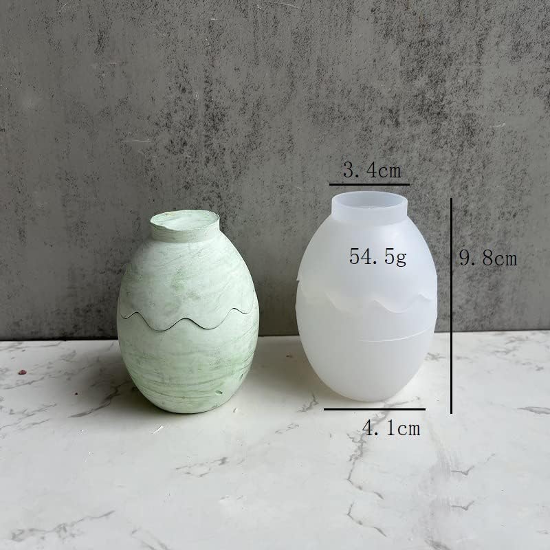 Miniatura 7 de Juego de 2 moldes de silicona para tarros de vela de huevo, moldes de concreto con tapas, recipientes de vela de resina, moldes de cemento, moldes