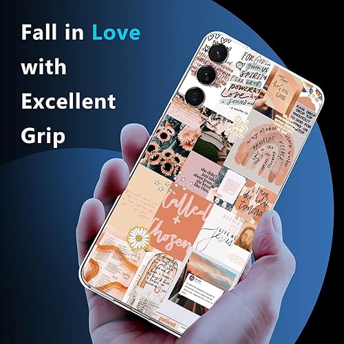 Miniatura 2 de Funda compatible con Samsung Galaxy A52 5G, funda protectora transparente con collage estético motivacional de positividad cristiana, funda