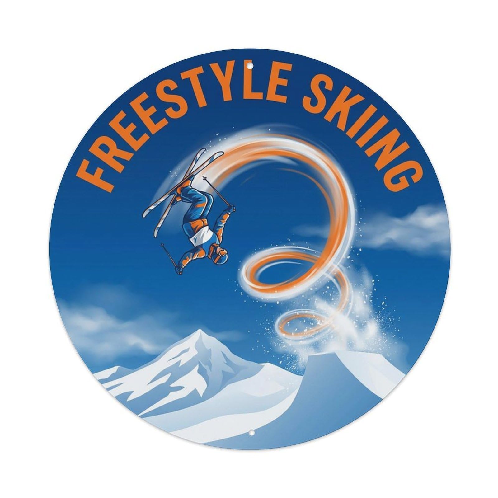 Vintage Freestyle Skiing Extreme Sports Vintage Metal Tin Sign Plaque Wall Decor for Cafe, Club Bar, Office, Garden Metal Poster 8x8Inch