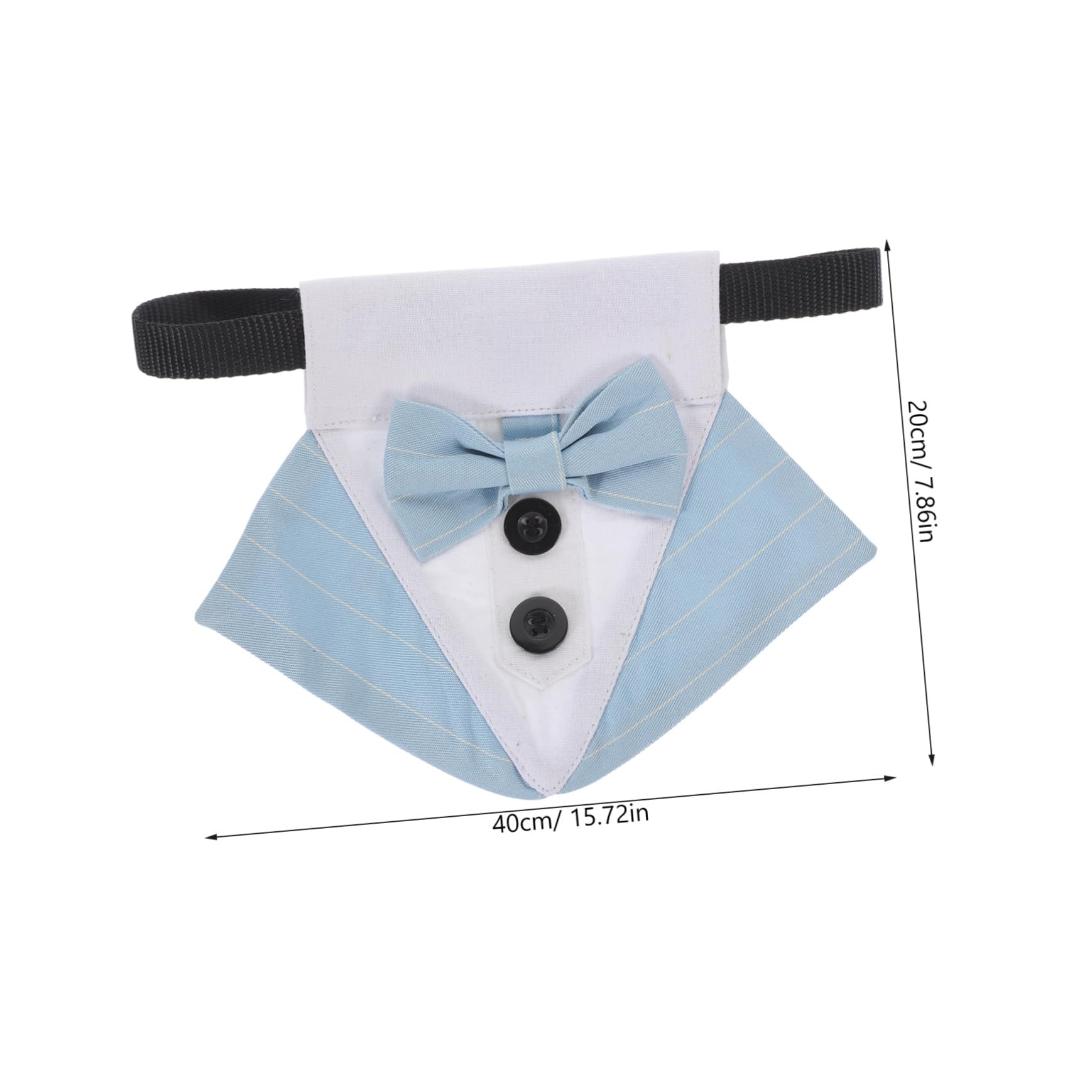 VICASKY 5 Pièces Collier Chien Costume Mariage avec Nœud Bandana Ajustable Polyester pour Chiot Accessoire Élégant pour et Cérémonies Bleu S