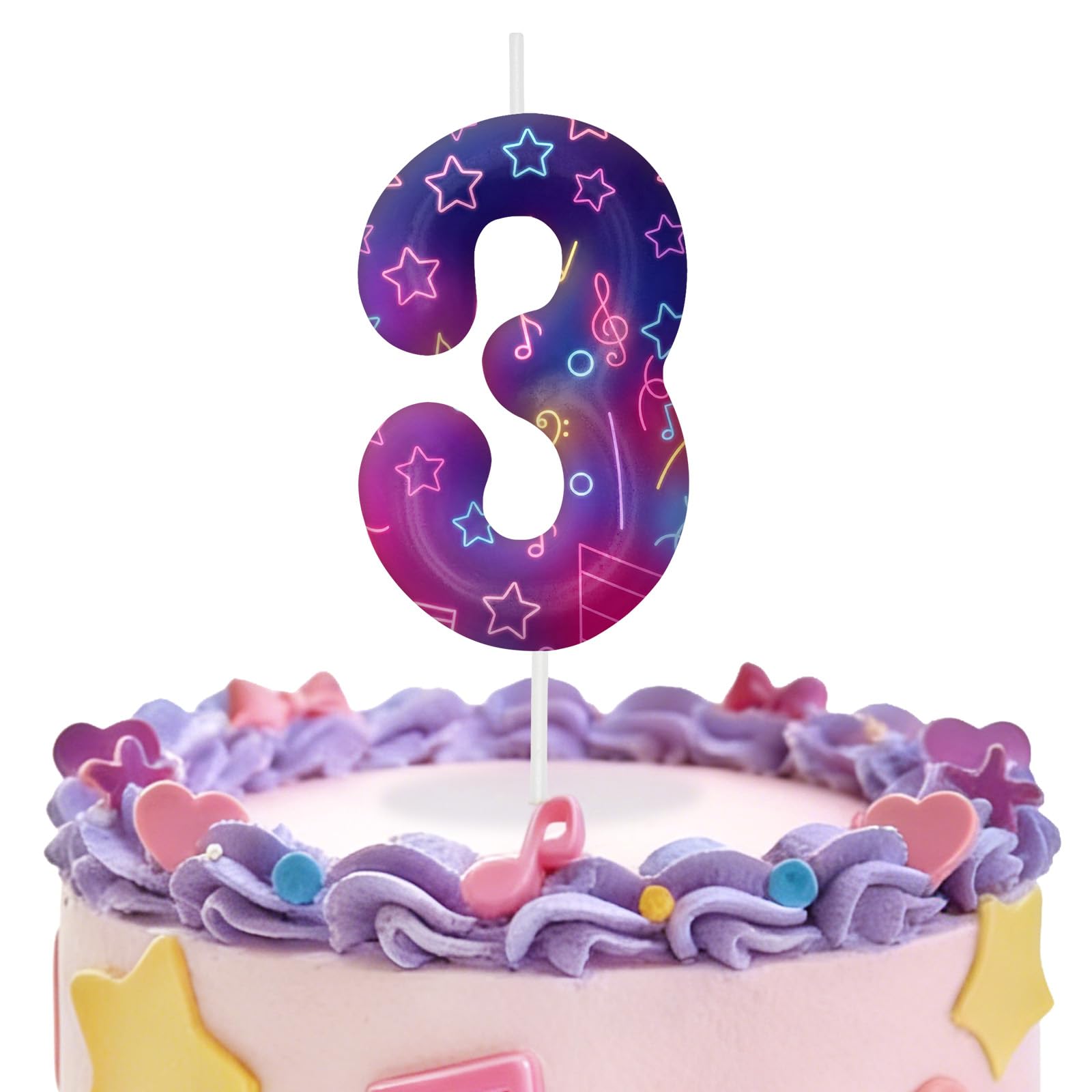 Kpop Number 3 Birthday Candles for Birthday Decorations and Cake Topper