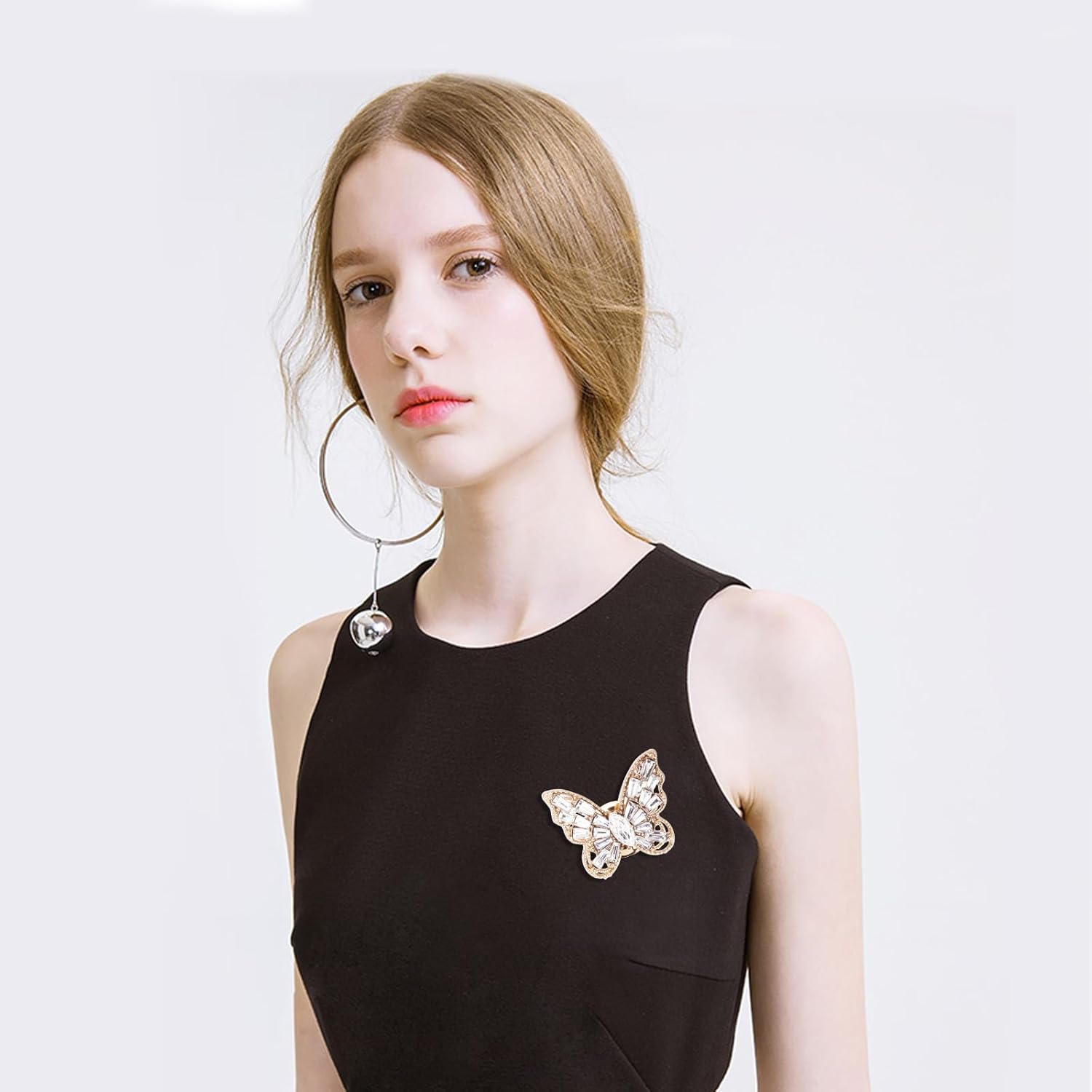 Butterfly Pins, 6 Pcs Butterfly Brooches for Women, Gold Brooches Simulated Rhinestone Pearl Brooch Pins for Wedding Bridal Dress Corsage Bouquet Coats Jackets Sweaters - Image 5