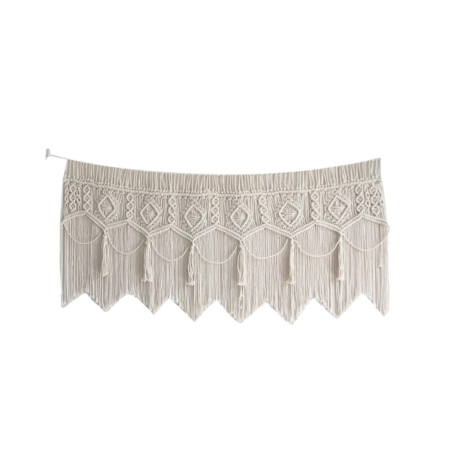 GOXQIT 1 Pcs Hand-woven Macrame Cotton Door Curtain Tapestry Wall Hanging Art Decoration Wedding Backdrop For Home