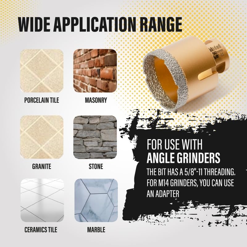 Miniatura 4 de Calidad Broca de núcleo de diamante - Sierra de agujero de diamante soldada al vacío - Perforación de núcleo de alta precisión - Broca multiusos