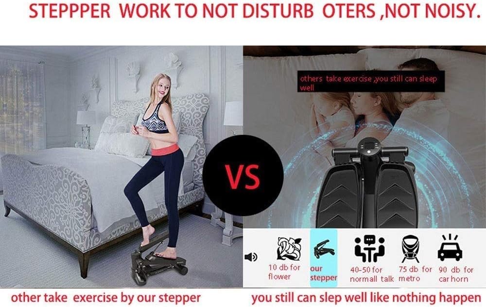 Fitness Exercise Elliptical Twister Stepper Upgraded Quality Steel Easy Under Desk Workout Digital Display Resistance Band Elliptical Trainer Burns 15% More Calories Than a Exercise Bike