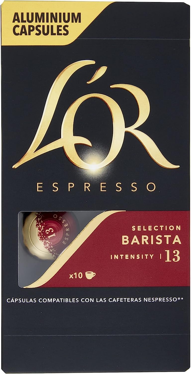 L'Or - Cápsulas de café espresso Barista - 230 cápsulas de aluminio - Intensidad 13 - Compatible con máquinas originales Nespresso®* - 23 cajas de 10 cápsulas