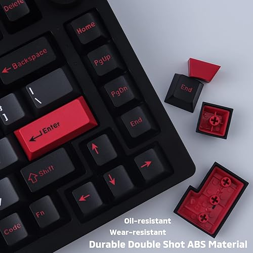 Miniatura 3 de Hyekit Teclas de 172 teclas personalizadas, juego de teclas ABS de doble disparo, perfil de cereza de 6.25u, 7U, para interruptores Cherry Gateron