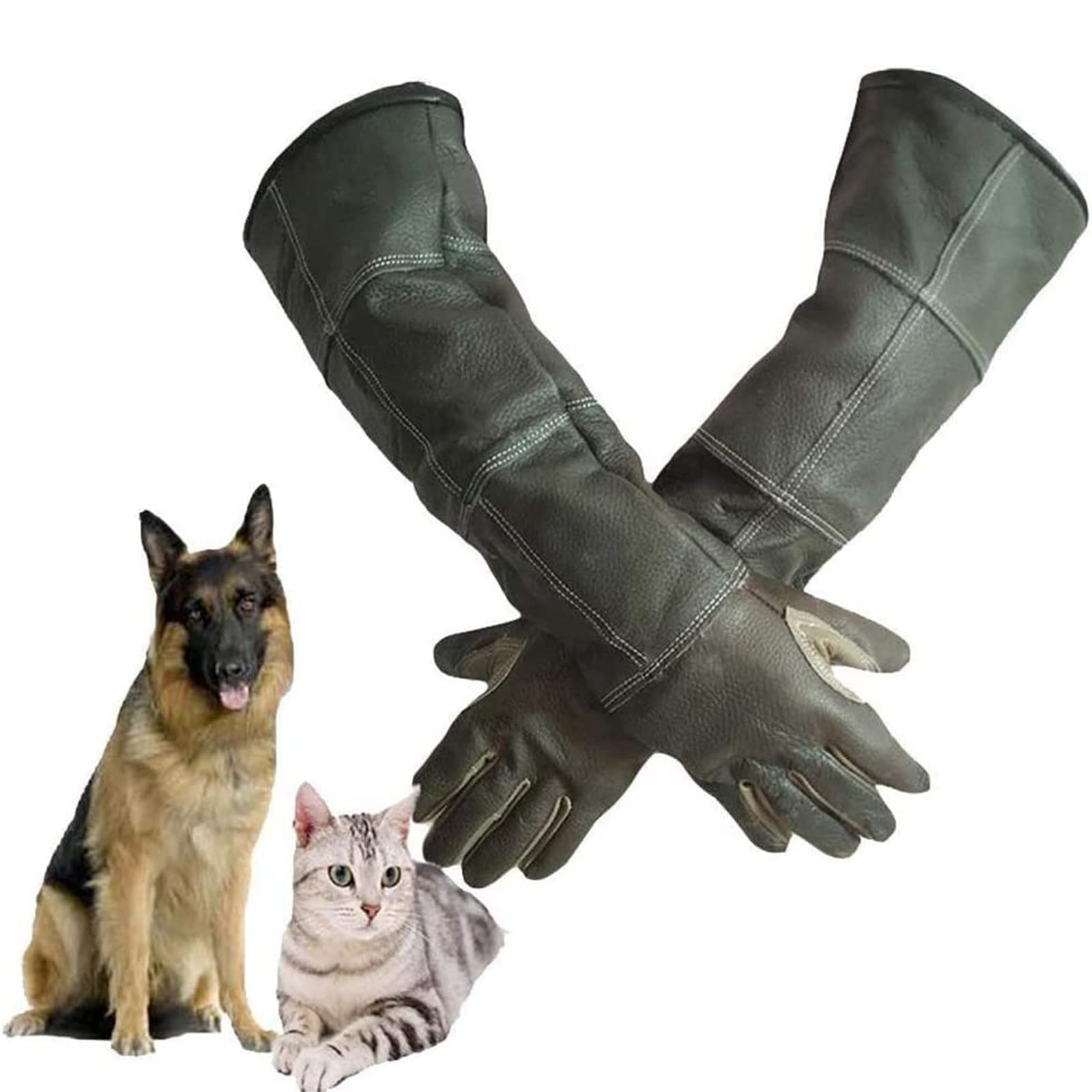 Guantes de protección contra mordeduras de perros, gatos y pájaros en cuero