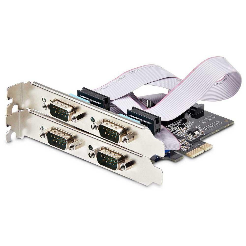 StarTech.com StarTech.com Tarjeta Serie PCI Express de 4 Puertos DB9 - Serial RS232/RS422/RS485 - TAA - UART 16C1050 - ESD - Windows Linux