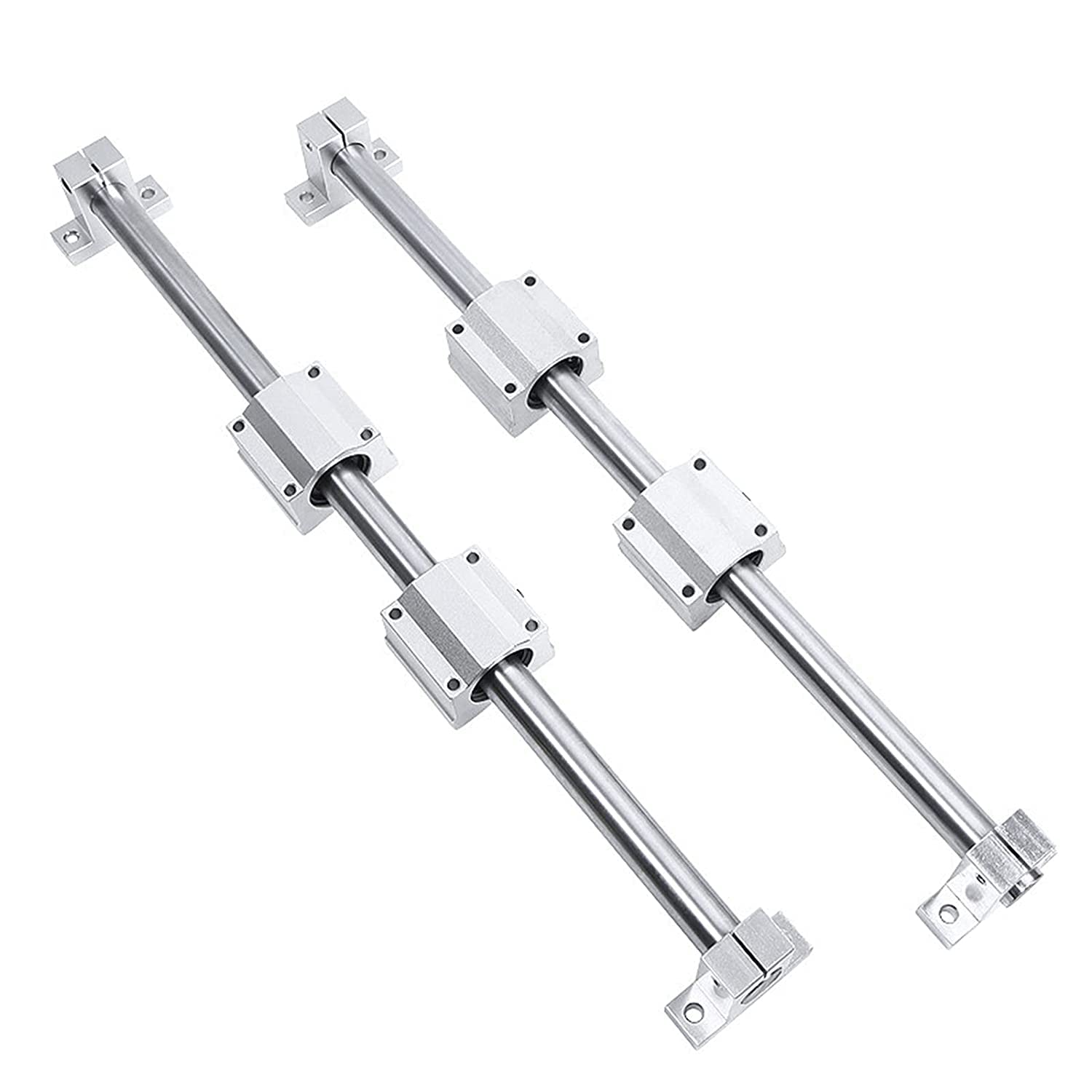 2PCS Linear Rail 500mm 12mm Dia Linear Motion Ball Bearing with Slide Bushing &500mm Linear Shaft Optical Axis with Rod Rail Support Set — Amazon image 9