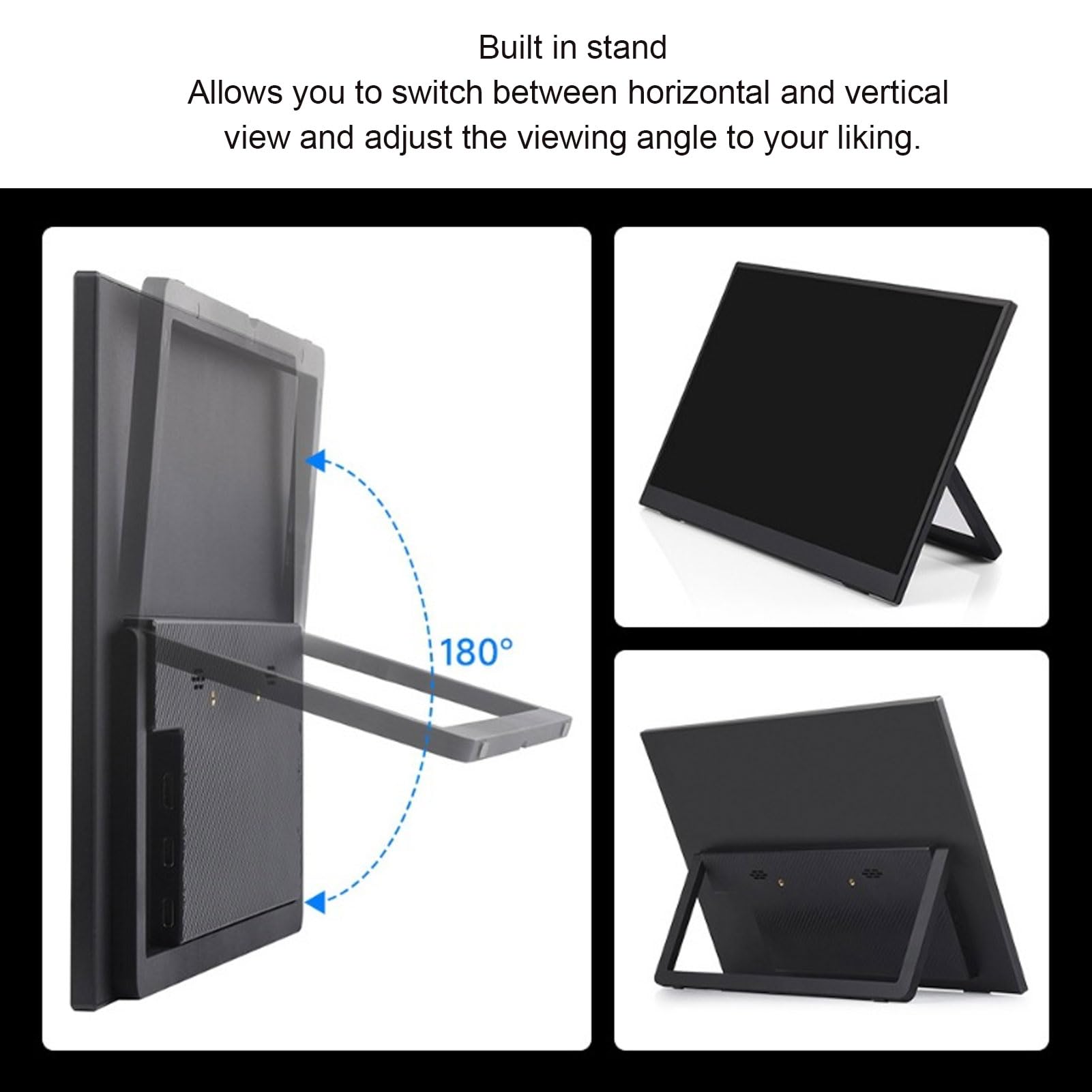 Bewinner Przenośny Monitor 14 -calowy, Ultra Slim 1920x1200 HDR Ekran, USB C Plug & Play, Zewnętrzny Drugi Komputerowy Wyświetlacz na Laptop PC Telefon