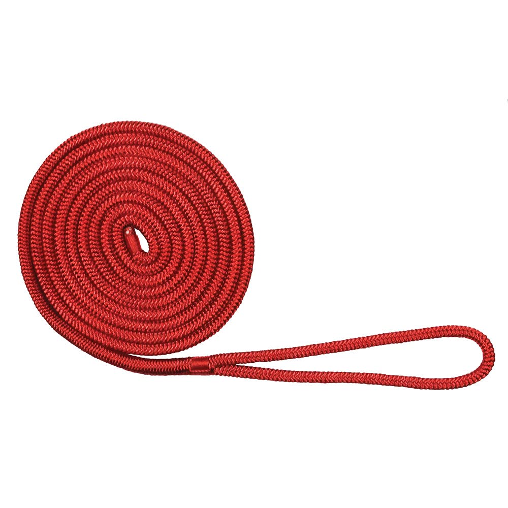 Extreme Max 3006.2939 BoatTector Double Braid Nylon Dock Line - 1/2" x 15', Red