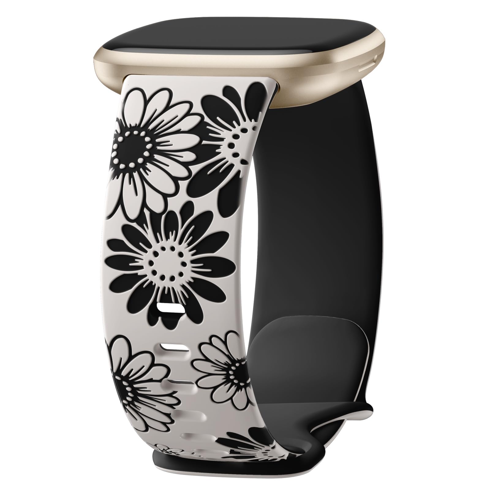 GEAK Sunflower Engraved Compatible with Fitbit Versa 4 3 Sense Bands Women