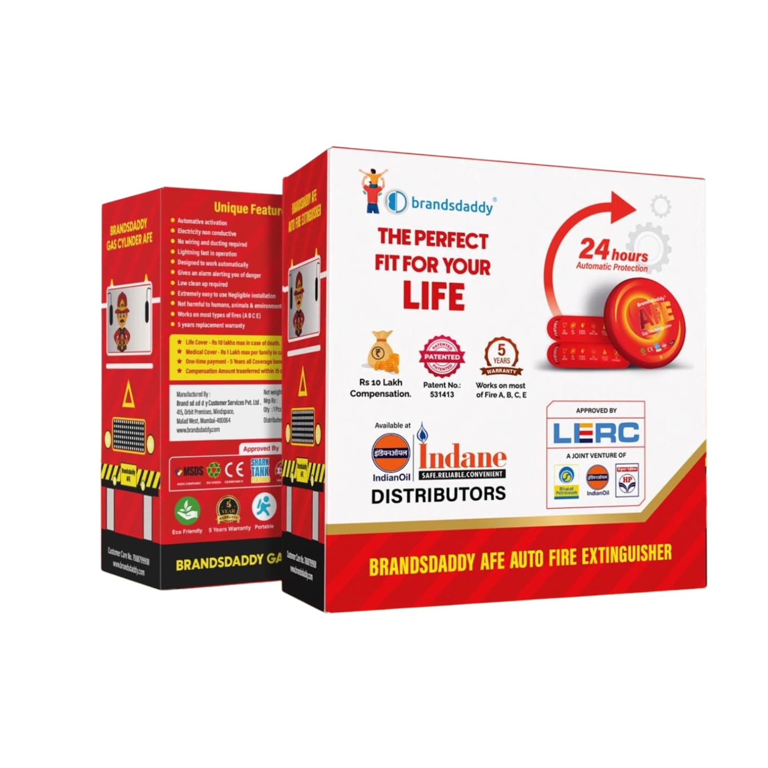 Brandsdaddy Auto Fire Extinguisher, 600g, Automatic Activation, 24 Hours Protection, Works on Fire A B C E, Patented, 5 Ye... - Review, Price and Buying Guide
