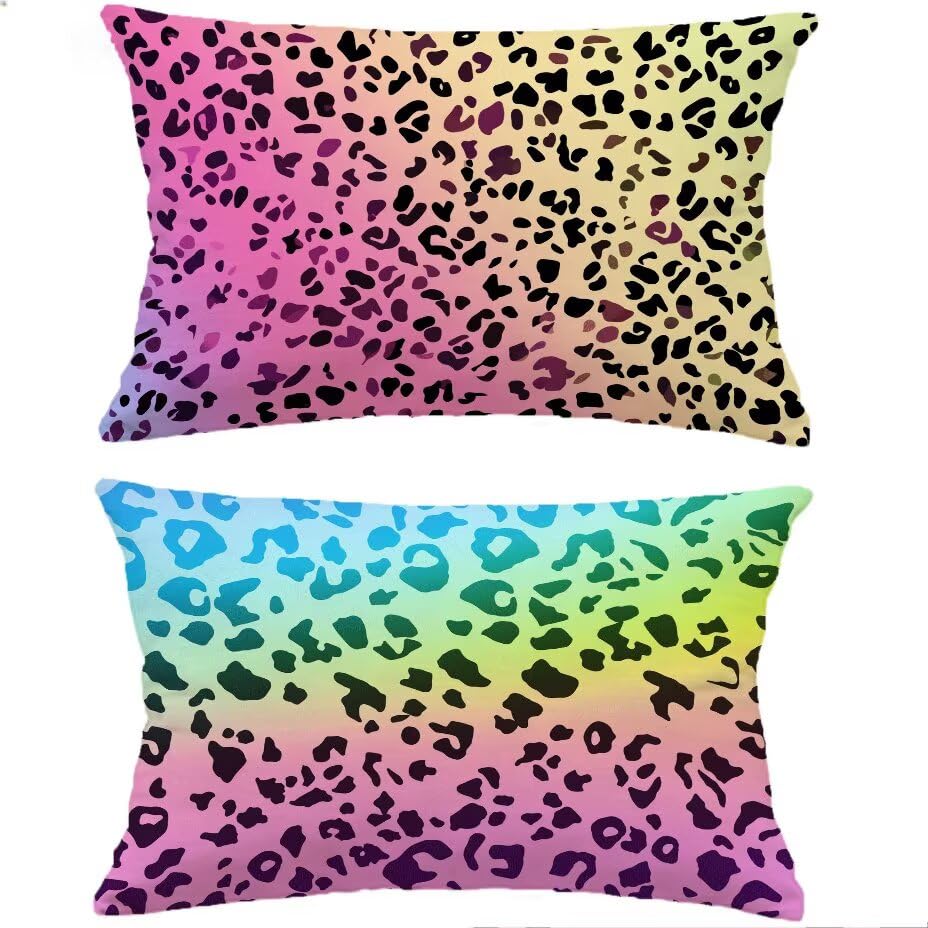 Coussin extérieur imperméable 80x100 texture lin de prestige imprimé léopard M-P776 - 2