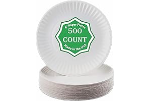 6 Inch Disposable Paper Plates - Value Pack of 500